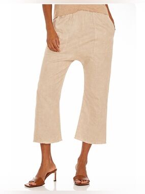 NWOT Nili Lotan SF beige capri sweatpants Pull-On Pants S fleece